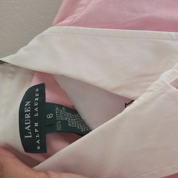 Lauren Ralph Lauren Pink Dress Shirt with White Cuffs - Picture 2 of 3